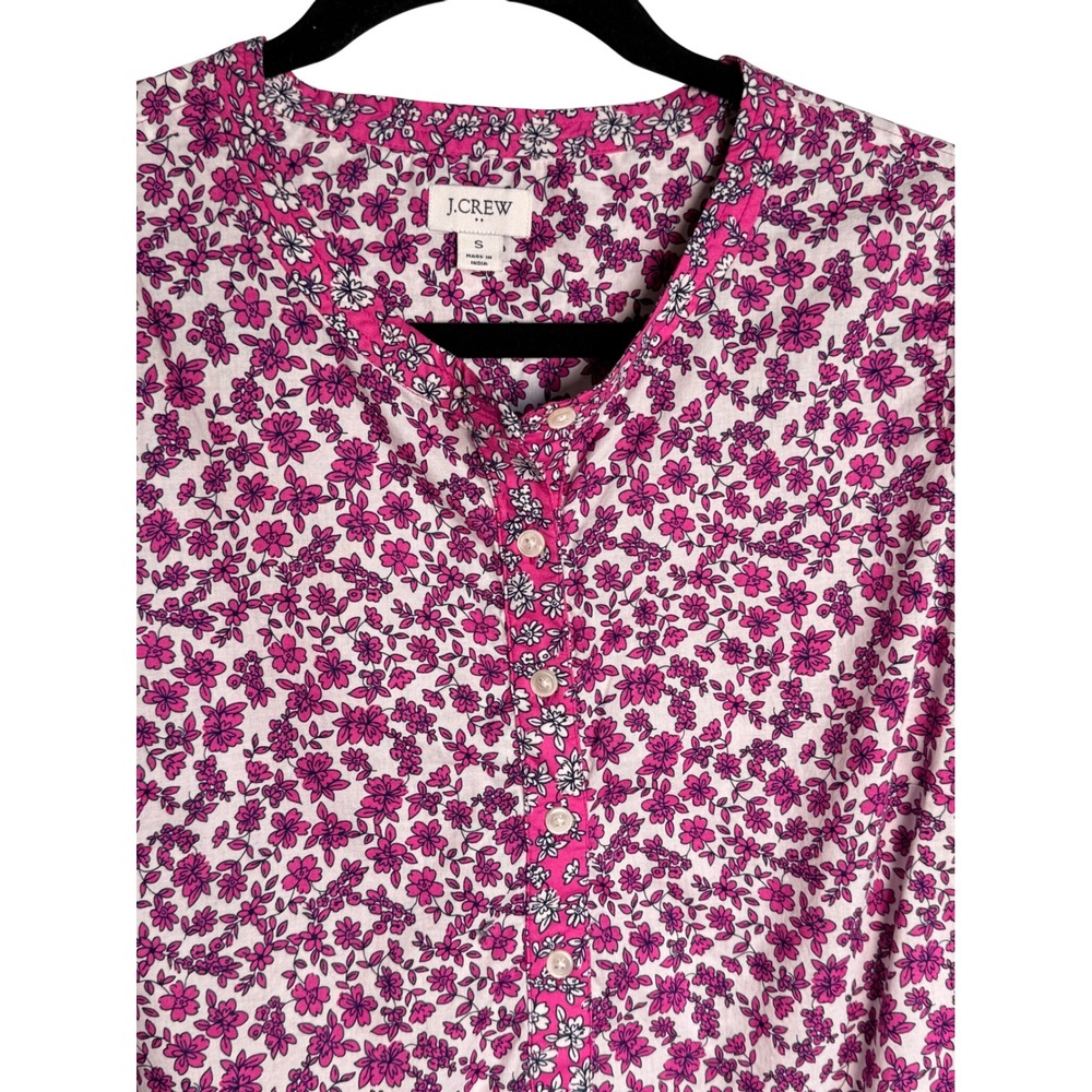 Coastal Preppy Cottagecore JCrew S Floral Liberty Style Romantic Blouse Pink - Picture 11 of 12